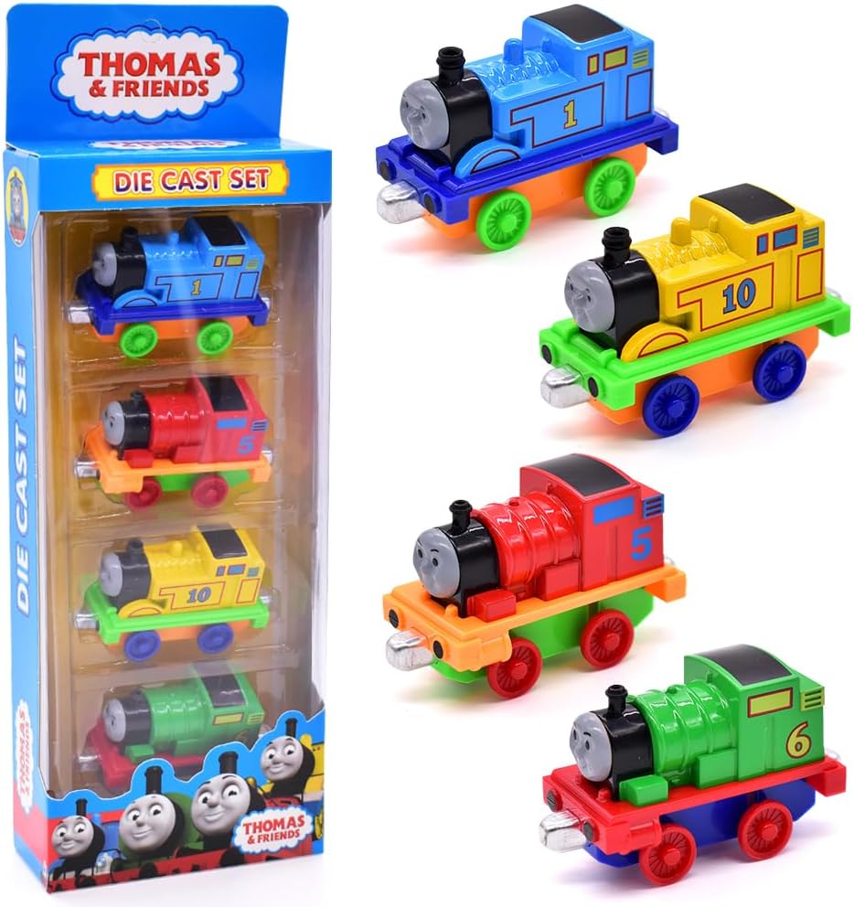 FISAPBXC Thomas Cars Toy Set Thomas Pull Cars Toy Cars Mini Play Vehicle Collectable Model Kids Boys Girls and Movie Fans Birthday 4Pcs