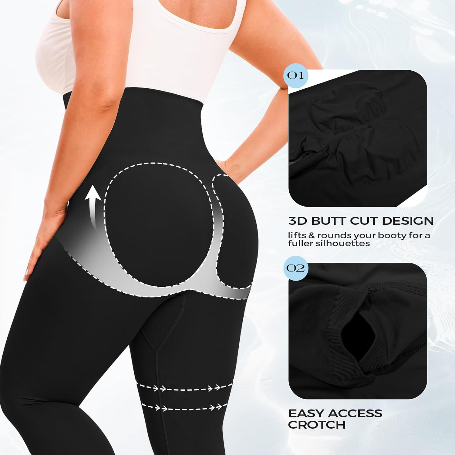 fortix Women High Waisted Capri Shapewear Compression Leggings