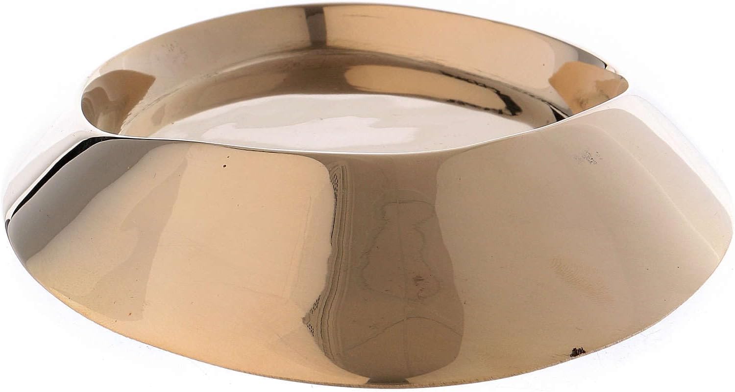 Oval Candle Holder Plate in Gold Plated Polished Brass 7 1/2x4 1/4 in