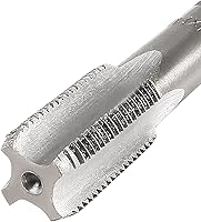 Vista 5 de uxcell Métrico M22 Rosca 2.5 paso 4 flautas rectas H2 herramienta de aleación de acero inferior y tornillo cónico juego de roscas para reparar 1 par