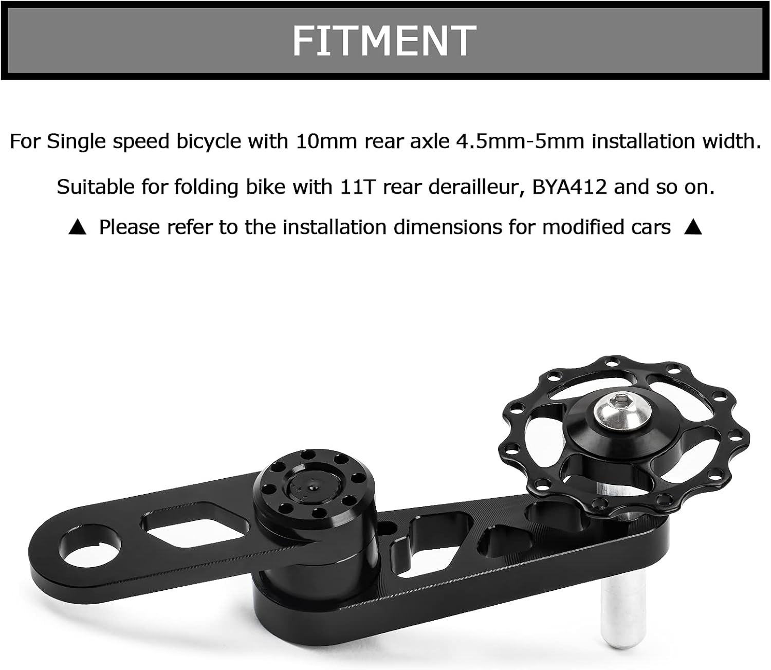 PSLER Bike Single Speed Chain Tensioner, Aluminum Alloy Bicycle Chain Guide with Derailleur Hanger, Foldable Bike Chain Stabilizer Replacement for MTB Road Cycling Accessories