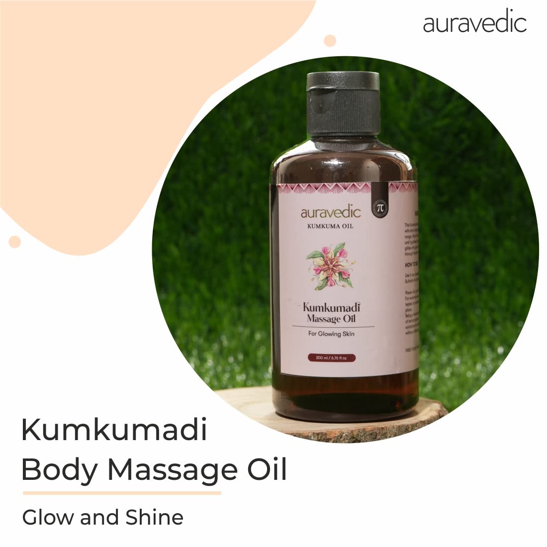 Auravedic Kumkumadi Face & Body Oil | Ayurvedic Formula with Saffron & Herbal Extracts | Hydrates, Nourishes & Supports Even Skin Tone | Lightweight & Non-Greasy | 6.76 Fl Oz (200ml)