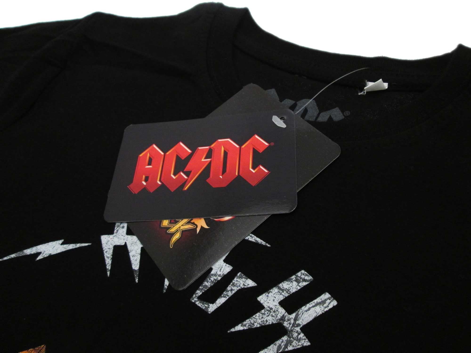 T-Shirt AC/DC High Voltage Ufficiale AC DC Stampa Frontale Band Rock ACDC Cotone Nera Taglie da Bambino.