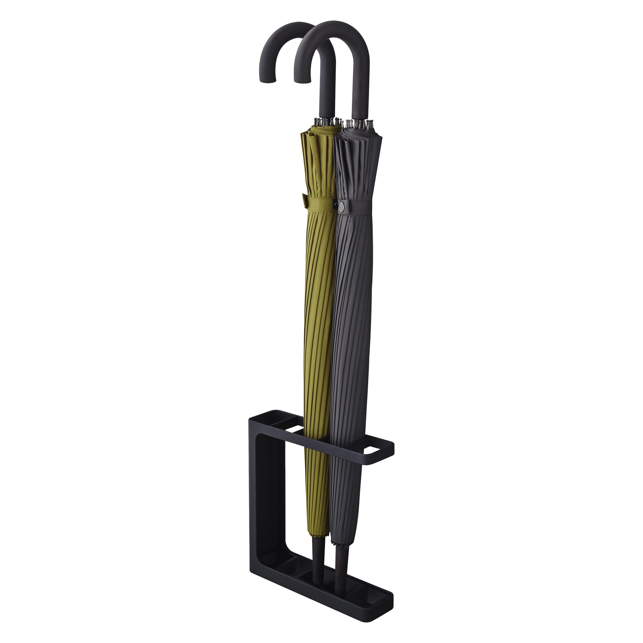 Yamazaki Black 7931 Grind Umbrella Stand, Steel/Polypropylene, Minimalist, 23.5 X 6.5 X 24.3 Cm