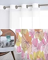 Vista 16 de Cortinas traslúcidas de Navidad de 39 pulgadas de largo, juego de 2 paneles de cortinas para cocina, dormitorio, sala de estar, puerta, pasillo