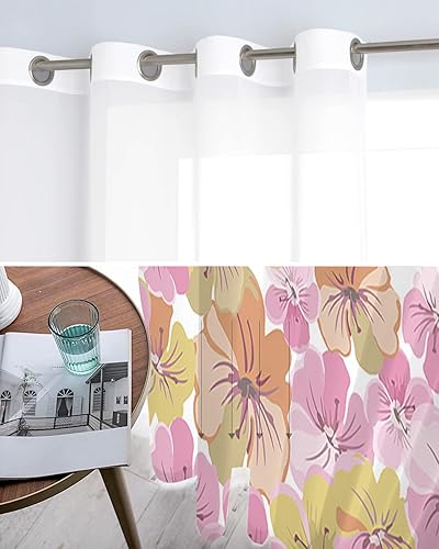 Miniatura 16 de Cortinas traslúcidas de Navidad de 39 pulgadas de largo, juego de 2 paneles de cortinas para cocina, dormitorio, sala de estar, puerta, pasillo