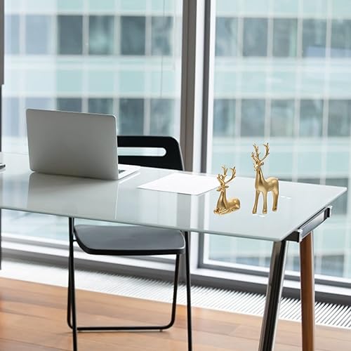 Miniatura 5 de Adorno de alce dorado – Decoración navideña de resina para el hogar y la oficina – Adorno de ciervo de Navidad