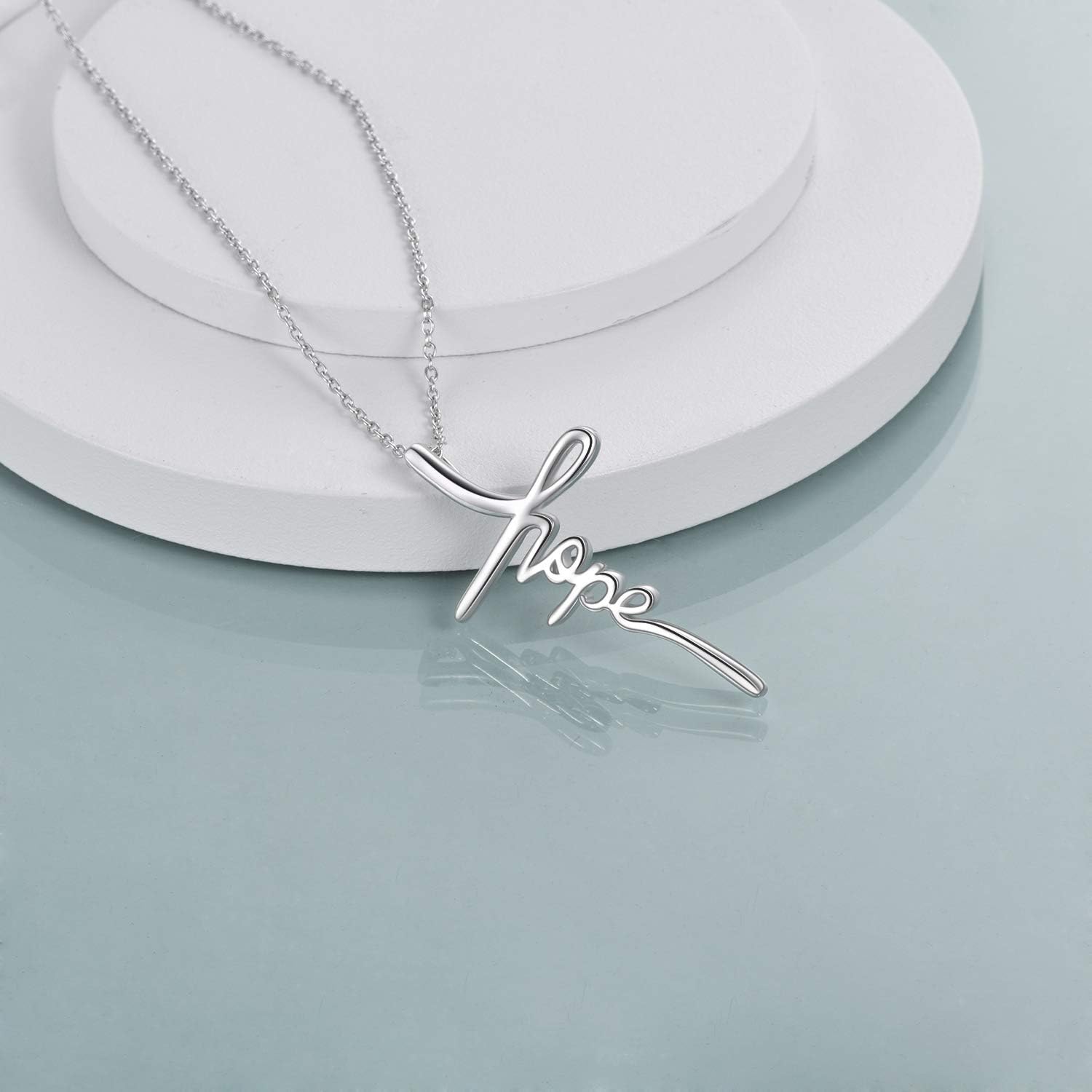 POPLYKE Cross Necklace for Women 925 Sterling Silver Faith Hope Jesus Necklace Religious Jewelry Christian Gifts for Women - Image 2
