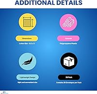 Vista 8 de 1InTheOffice Sobres de polietileno con cierre de cuerda, cierre de botón y lazo, tamaño carta, paquete de 20