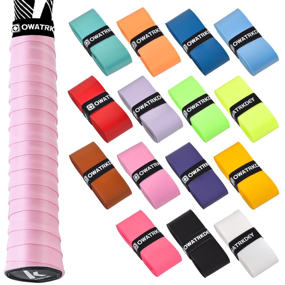 Photo 1 of ***PARTIAL SET / MISSING PIECES*** 15 Pack Tennis Racket Grip Tape, Precut PU Anti-Slip Tennis Racquet Grip Tape with Dry Feel, Sweat Absorption, Comfortable Handle Overgrip Grip Wrap for Tennis/Badminton/Pickleball (Multi Color)