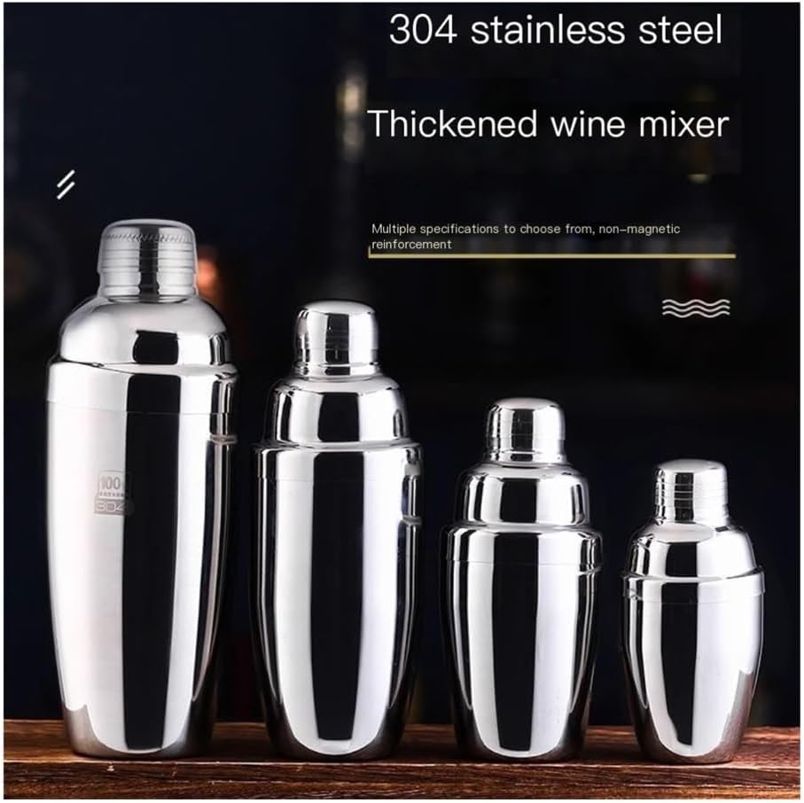 Cocktail Shaker Professional 3-Stage Stainless Steel Cocktail Shaker Bar Mixing Tool(Medium)