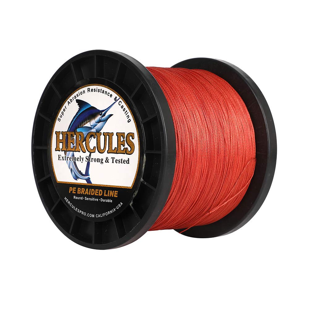Hercules Braided Fishing Line 1500m 1640yds 10lbs-200lbs Pe Superline 8 Strands (Red 120lb/54.5kg 0.58mm) โ image 1