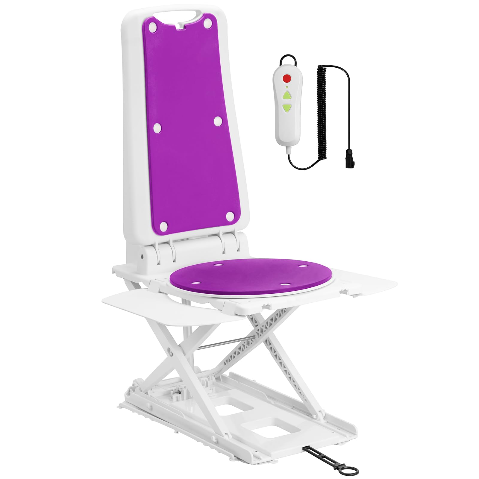 Electric Chair Lift for Senior, Remote Control Floor Lift with Padded Backseat, Bathtub Lift Elderly from Floor, Net Weight 24 LBS, Support Max 308 LBS, Safety and Waterproof Design, Include Charger