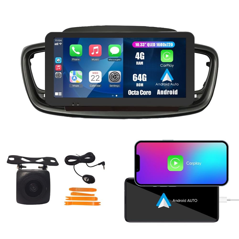 Kunfine CarPlay Android Auto Navigation Stereo GPS Radio Camera Display 10.33