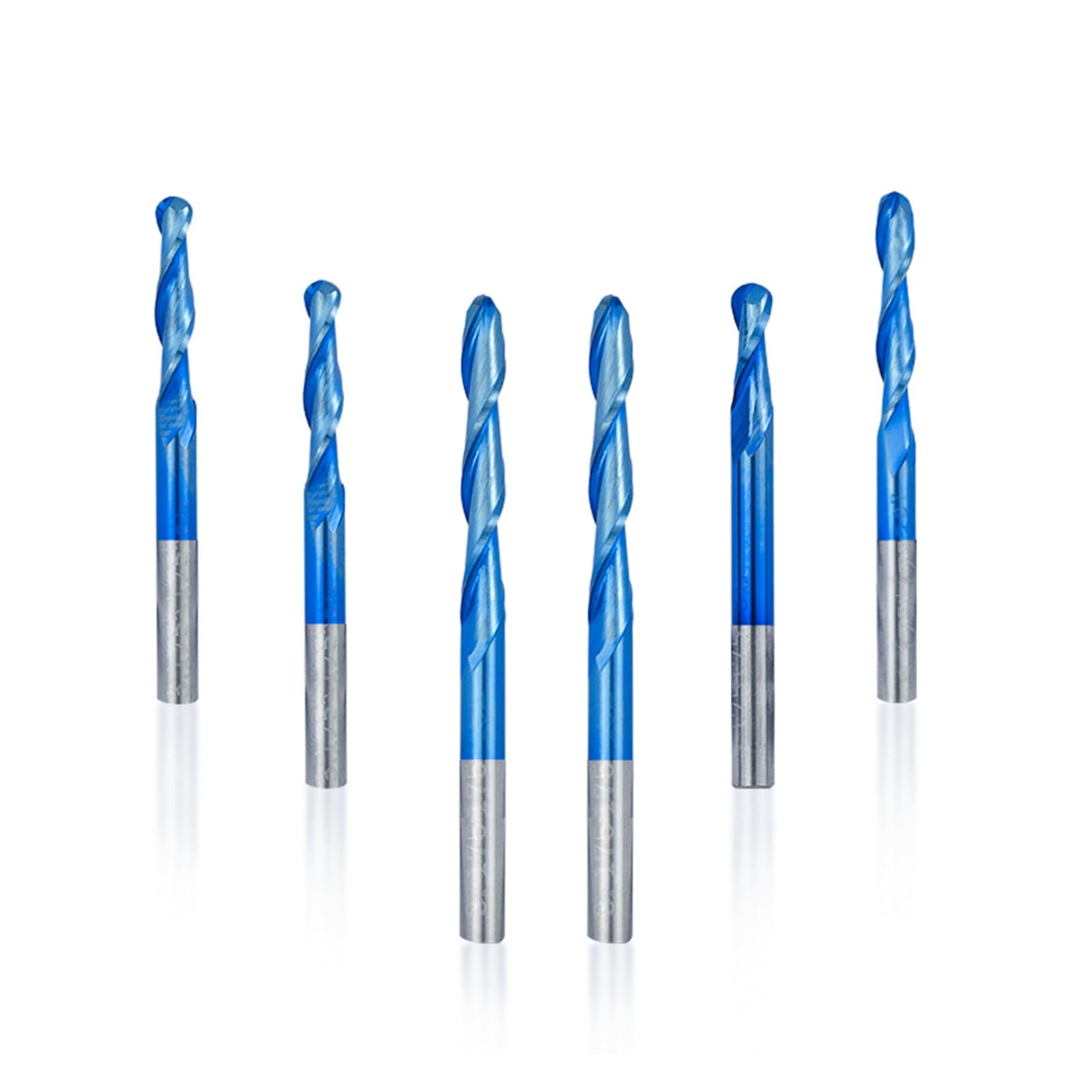 Brocas de enrutador CNC, fresa espiral de vástago de 3.175mm, fresa de punta de bola de carburo de 2 flautas for herramienta de fresado de Metal de aluminio(3.175x3.175x10x40mm)