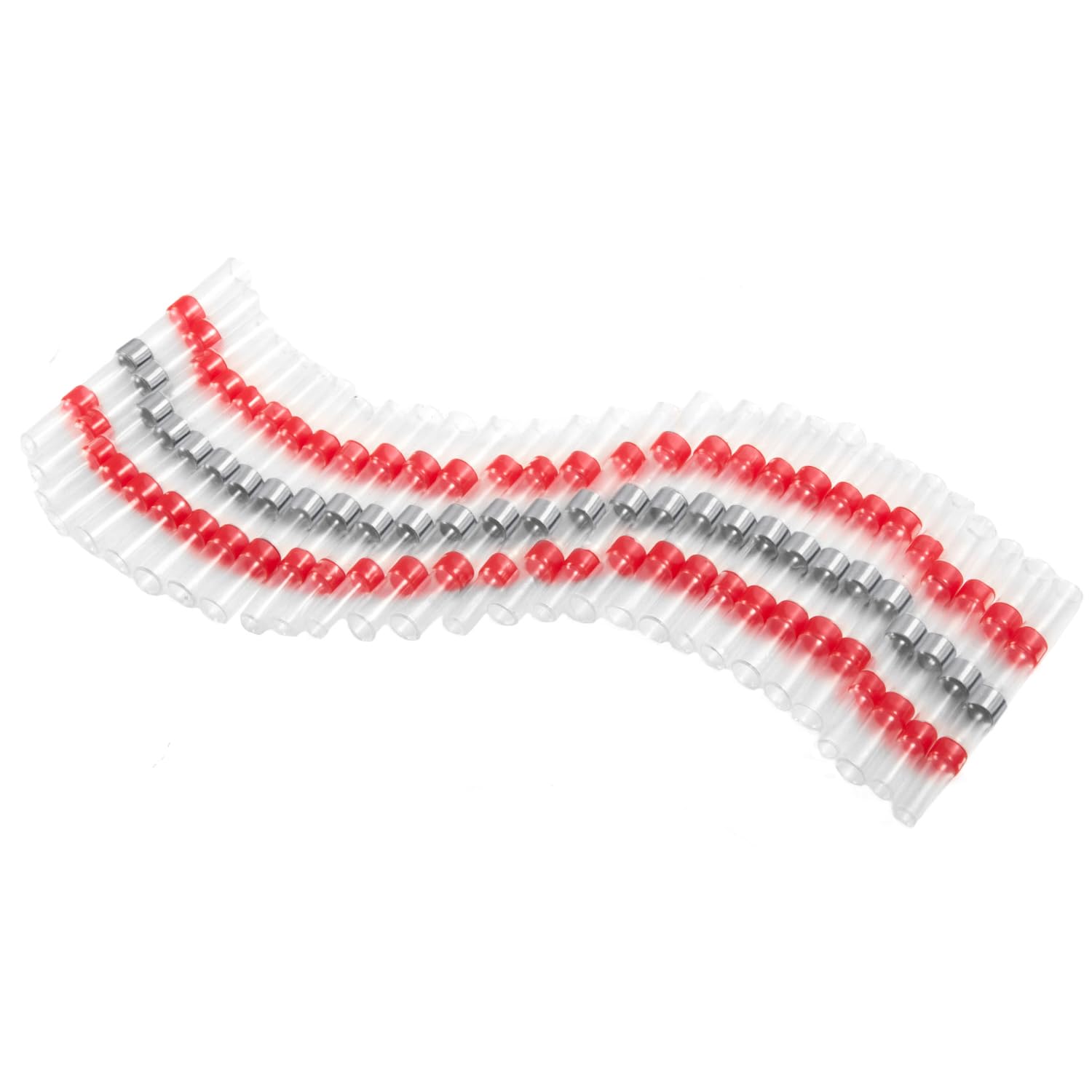 Chanzon UL Listed 200Pcs Heat Shrink Solder Seal Wire Connectors 22-18AWG Waterproof Butt Terminals Red Tin Joint Tube Connector Wiring Splice