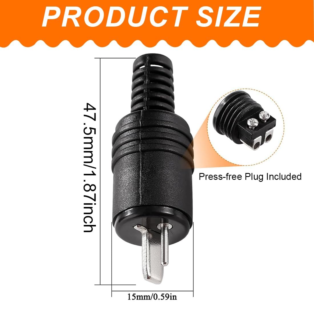 2-Pin Male DIN Connectors 12-Pack HiFi Speaker Audio Plug Adapter Stereo Locking
