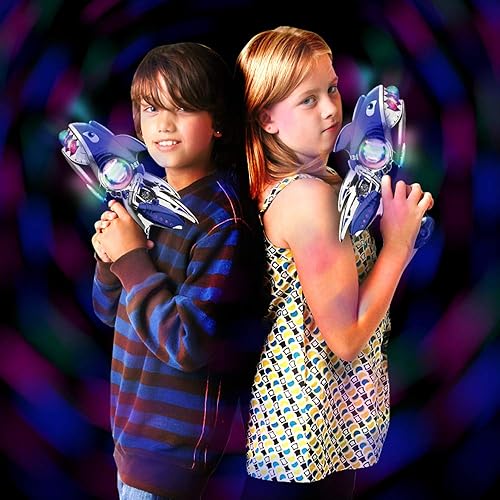 Miniatura 4 de ArtCreativity Blaster de tiburón súper giratorio iluminado, LED giratorio y efectos de sonido geniales, pistola de juguete con luz de 10.75 pulgadas