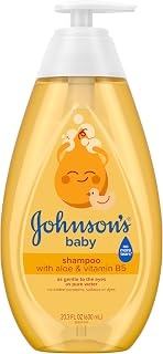 Johnson's Baby Shampoo with Aloe Vera & Vitamin B5 - Tear-Free, Hypoallergenic, No Parabens/Sulfates, 20.3 oz Newborn Safe