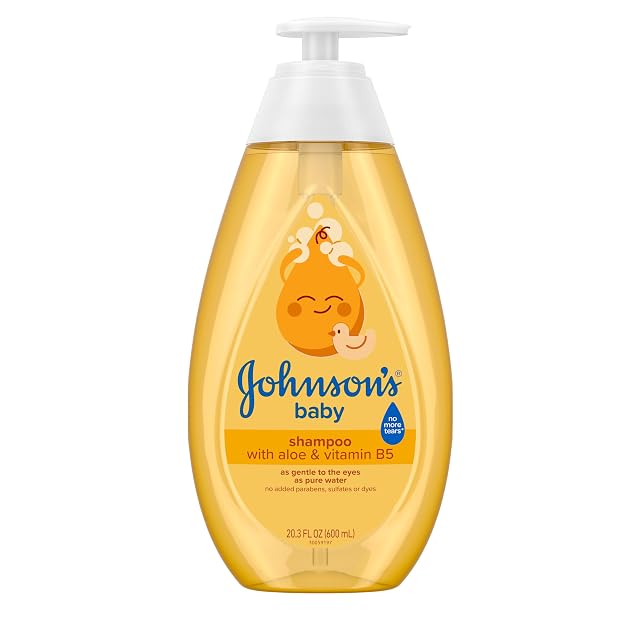 Johnsons Baby Shampoo with Aloe Vera Vitamin B5 Tear Free Newborn Essentials No added Parabens Sulfates Hypoallergenic Baby
