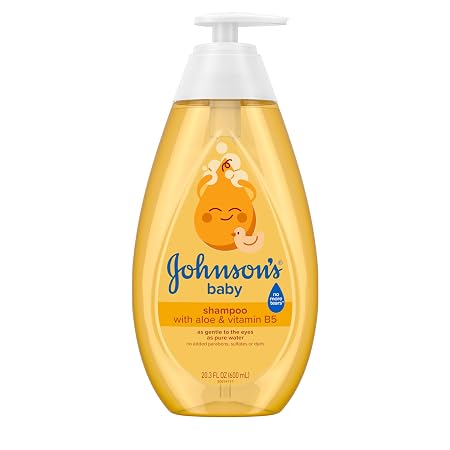 Johnson's Baby Shampoo with Aloe Vera & Vitamin B5, Tear Free, Newborn Essentials, No added Parabens & Sulfates, Hypoallergenic, Baby Essentials,