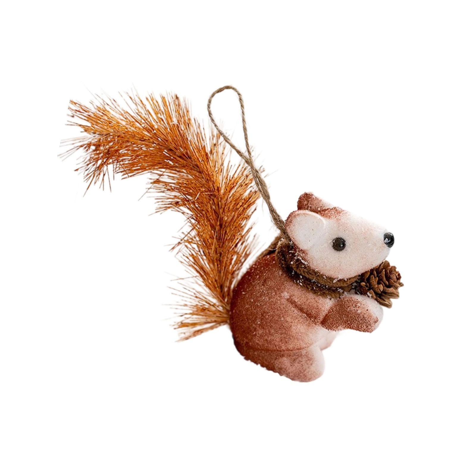 Qusinfc Realistic Portable Squirrel Hanging Decor for Holiday Mantel Bookshelf Seasonal Foam Ornament Portable Christmas Squirrel Decors