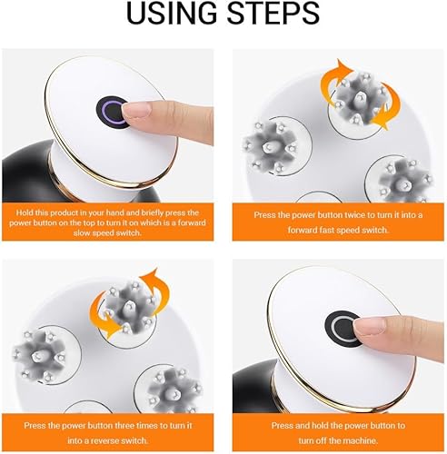 Miniatura 6 de Masajeador eléctrico de cuero cabelludo, masajeador de cabeza recargable portátil con 8 garras de masaje extraíbles, rascador de cuero cabelludo de