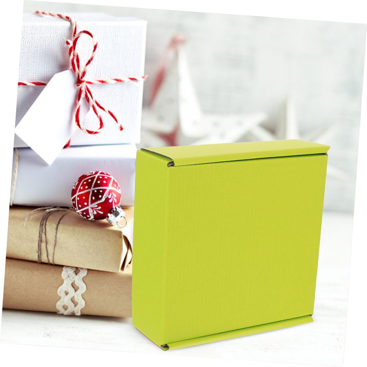 Gatuida 10 Stück Teiliges Doppelseitige Grüne Wellpapp versandboxen Stabile Klebefreie Faltkartons für Kleinen Handel Geschenke Postversand und Leichte Unzerbrechliche Waren