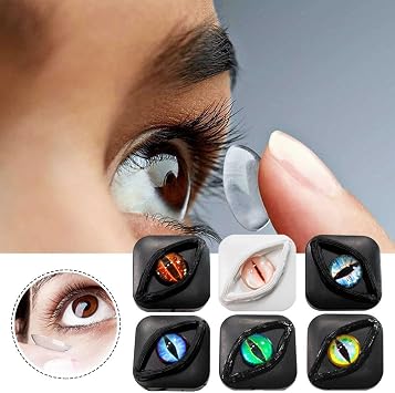 Devil's Eye Contact Lenses Box, Color ContactLens Removal Kit, Portable Contact Lens Case For Travel Kit Box, Fancy Halloween Gifts Eyes PersonalityBox, Eyes Storage Travel Portable Lens B-ox