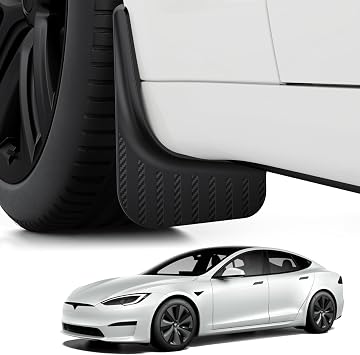 BASENOR 2021-2026 Tesla Model S 2021-2025 Model S Plaid Mud Flaps Splash Guards [No Drilling No Tape] [10X Stronger] All Weather Tire Protector Mudflaps for Model S Exterior Accessories