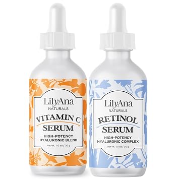 LilyAna Naturals Vitamin C Serum 1oz and Retinol Serum 1oz Bundle