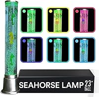 Vista 8 de Lámpara de pez sensorial de burbujas para acuario, luz nocturna para acuario, 6 tubos LED que cambian de color, lámpara de mesa de lava, lámparas