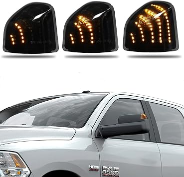 2PCS Dynamic Turn Signal Light Left and Right Sequential LED Side Mirror Lamps Smoke Cover Lens for 68302828AA 68302829AA Compatible with 2010-2018 Do dge Ram 1500 2500 3500 4500 5500