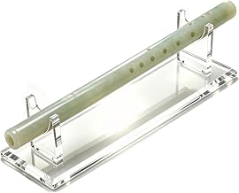 Flute Display Acrylic Desktop Wood Instrument Display | Collectibles Storage Shelf for Flutists Musicians Teachers Collectors Beginners Performers Home Studio Classroom Concert