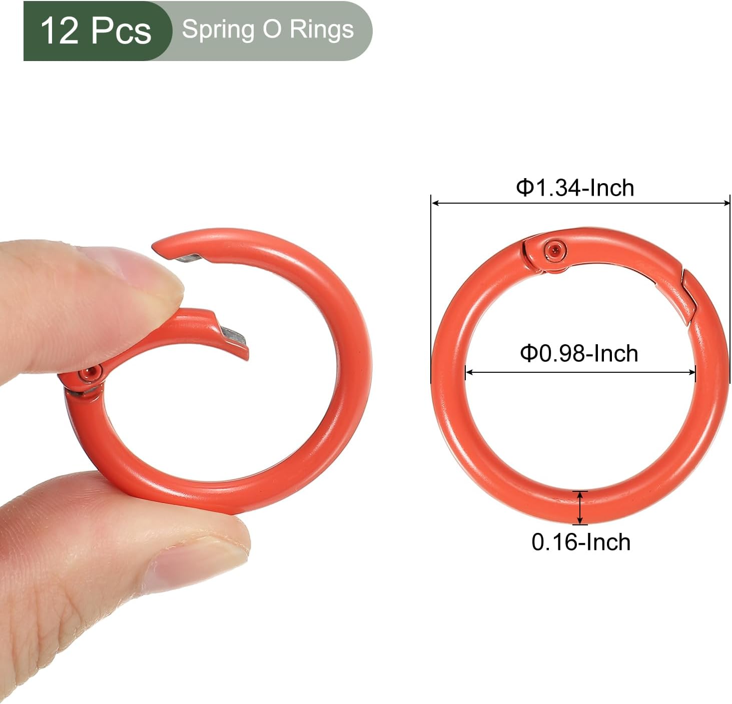 YOKIVE Spring O Rings, Metal Circle Snap Clip Triggers Keyrings Buckles Zinc Alloy Small Clamp Clasps for Keys Purses