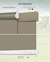 Vista 5 de Yoolax Persianas Motorizadas con Control Remoto, Persianas Inteligentes Opacas para Ventanas Persianas Enrollables Impermeables Motorizadas