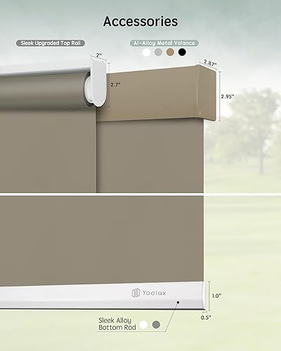 Miniatura 178 de Yoolax Persianas motorizadas con control remoto, persianas inteligentes opacas para ventanas, persianas enrollables motorizadas, persianas Tela