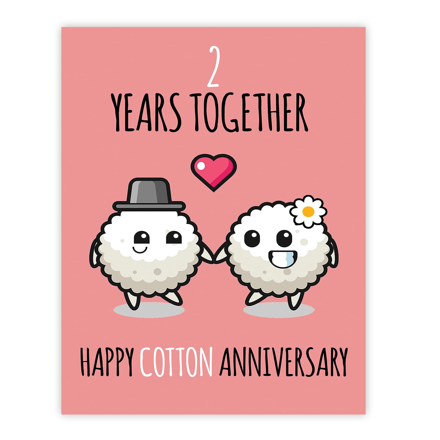 Stuff4 2nd Anniversary Poster Unframed - 2 Years Together - Happy 2nd Wedding Anniversary Cute Gifts for Girlfriend Wife Companion Boyfriend Partner Husband, 8x10 Inch Anniversaries Posters