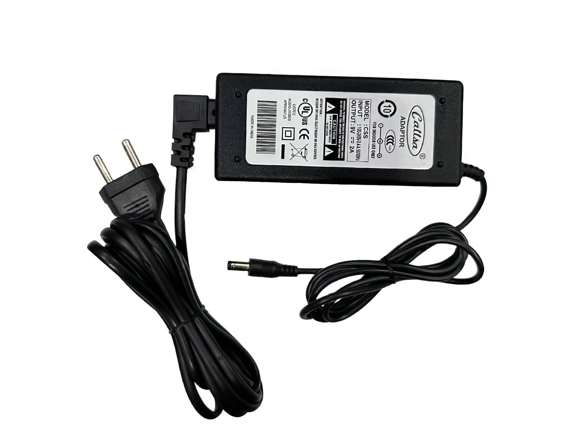 Callsa 9 Volt 2 amp Power Adapter with Cable, Power Supply, SMPS, Its Support Electronics Items, Gadgets Power Up to 9V 2a Power Adapter (Input 220V-50Hz Output 9Volt 2Amp) Black. (B0CNY9N89C) Amazon Price History, Amazon Price Tracker