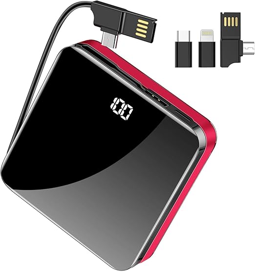 Amazon 型 mah Pse認証済 ケーブル内蔵 モバイルバッテリー 大容量 急速充電 Type C スマホ充電器 タイプc対応 Lightning Micro Usb Type C充電コード Lcd残量表示 Usbポート 最大2 1a出力 三台同時充電 スマホ充電器 携帯充電器 旅行 出張 緊急用 防災