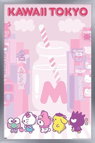 Vista 20 de Trends International Hello Kitty and Friends - Póster de pared Kawaii Tokyo, 22.37 x 34.00 pulgadas, versión enmarcada en blanco