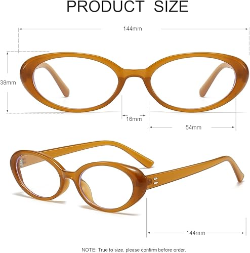Miniatura 5 de JOVAKIT Lentes ovalados con bloqueo de luz azul para mujeres y hombres, estilo vintage de los años 90, estilo retro ovalado