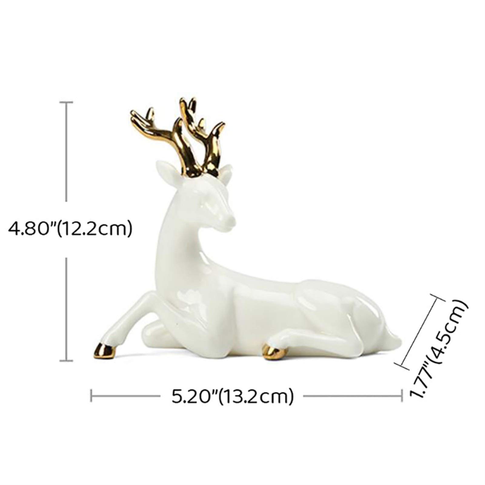 Amazon.co.jp: ARTSIM 庭の彫刻 白い鹿の置物 かわいい座っている鹿の