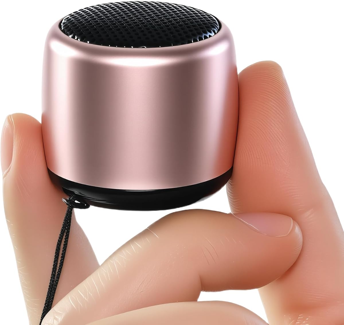Best Mini Portable Bluetooth Speaker with HD Sound & Bass (Rose Gold) | Smallest Wireless Bluetooth Speakers for Phone/PC/Tablet I Photo Selfie Button Answer Phone Calls I Cute Tiny Speaker