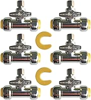 Vista 14 de HQMPC Válvula de parada angular, 1/2 pulgada Ptc x 1/2 pulgada sin compresión de plomo, válvula de agua de cierre de ángulo con clip de desconexión