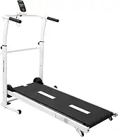 Esteira Para Caminhadas Mecânica para Exercícios, Treinos Mile Fitness, Dobrável, 3 Inclinações Ajustáveis, na Cor Preta.