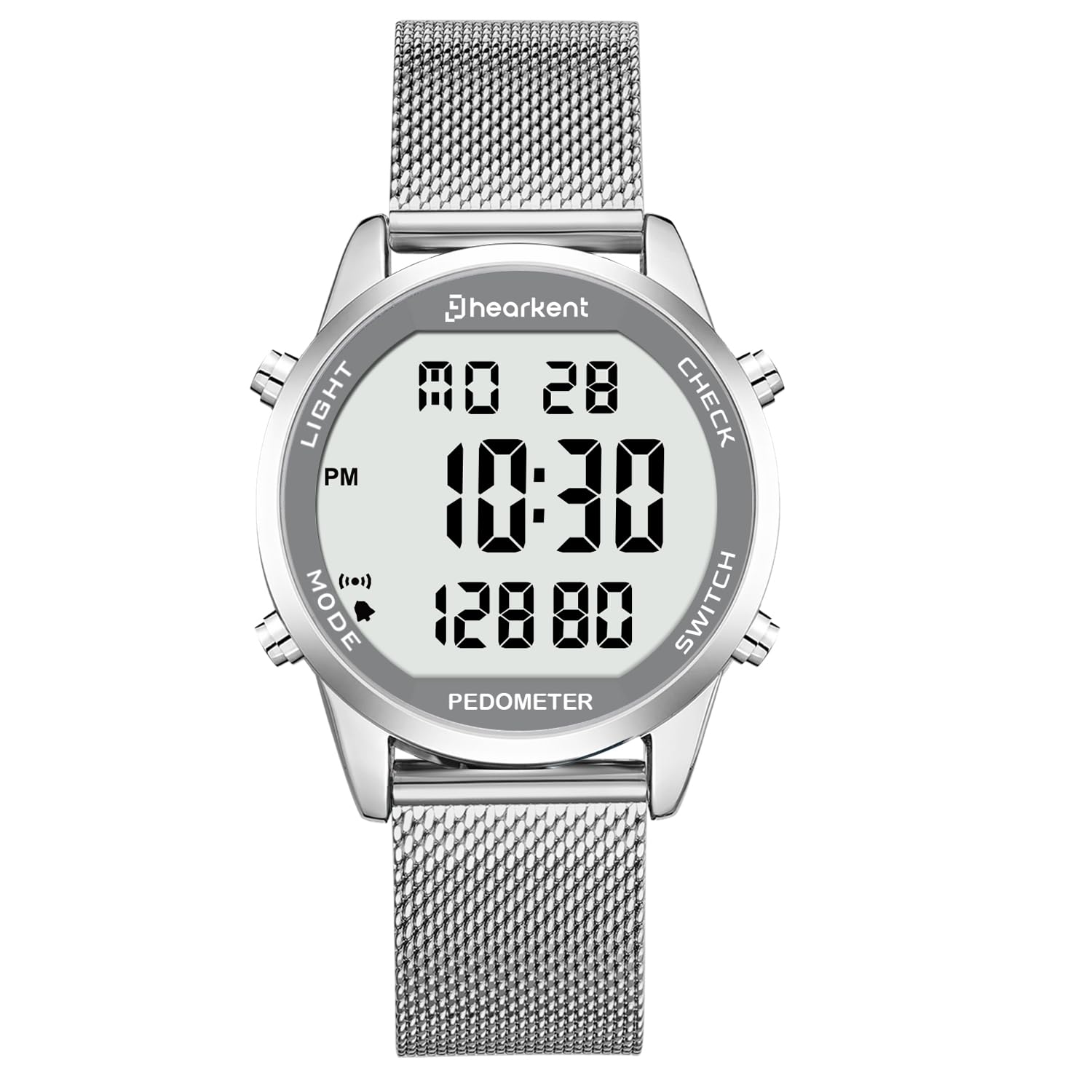 Orologio digitale con contapassi, impermeabile, senza Bluetooth e app, orologio per anziani con contapassi, contapassi, contatore di calorie, orologio sportivo per camminare/correre