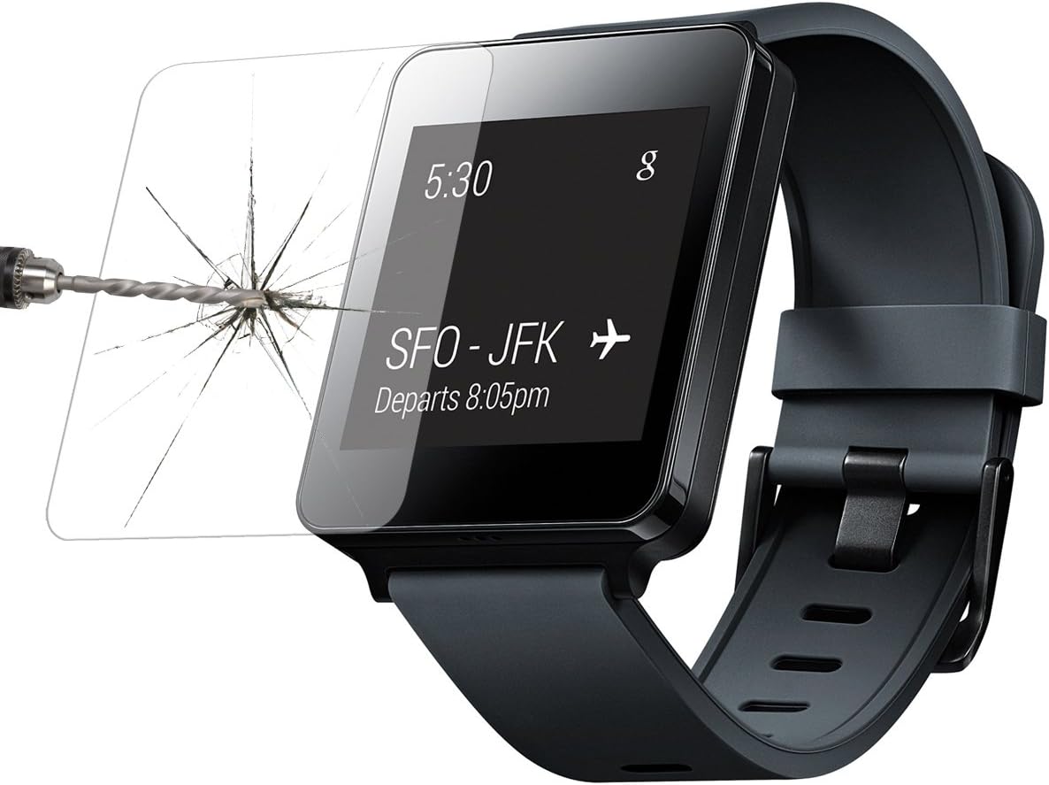 Moonmini Premium Real 0.2mm Tempered Glass Screen Film Protector for Smart LG G Watch Smart Watch Moto 360 (Smart LG G Watch)