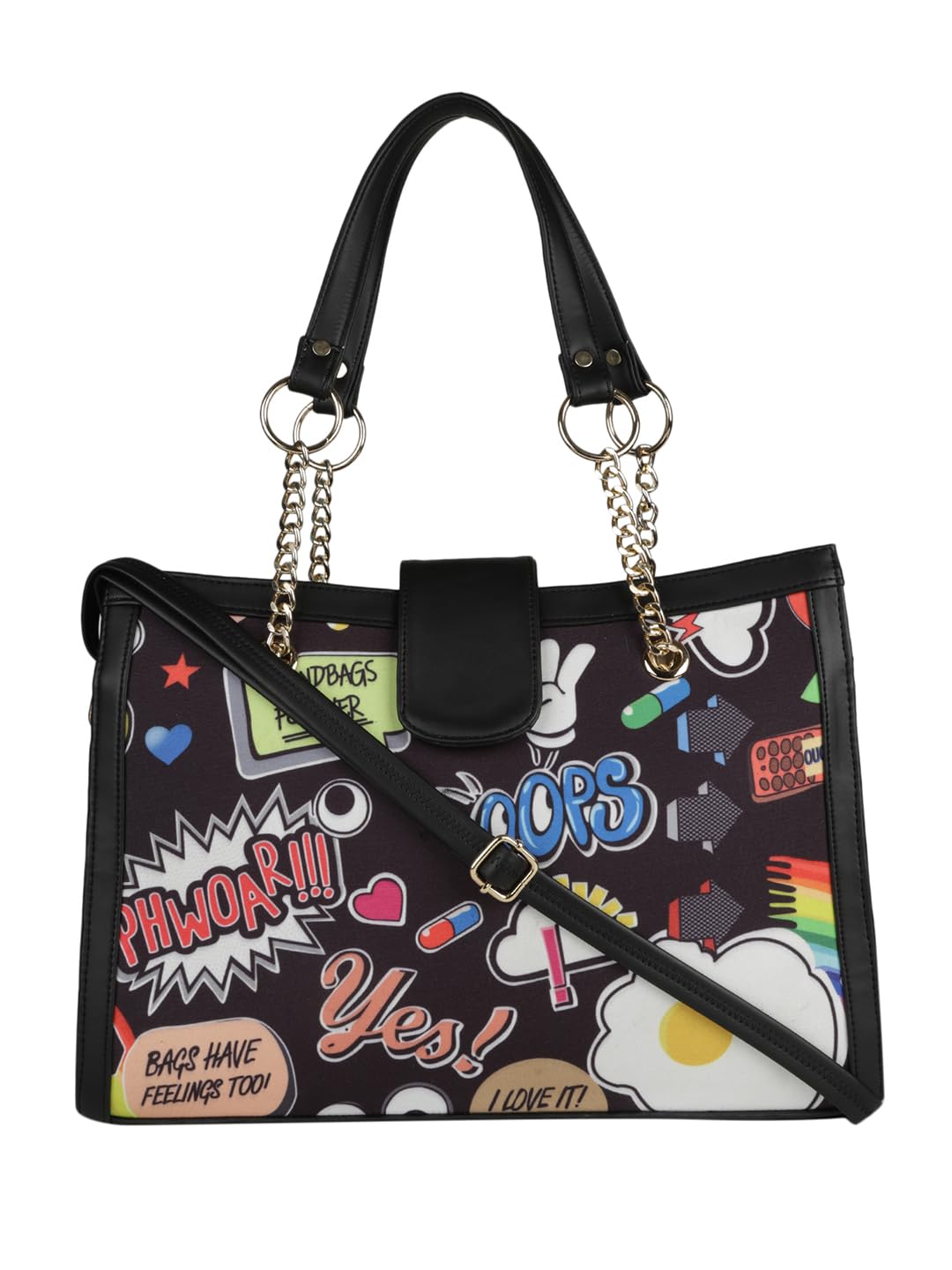 MINI WESST Womens Beautiful Black Graphic Canvas Tote Bag for college || Office (B0CX4W9CQ7) Amazon Price History, Amazon Price Tracker