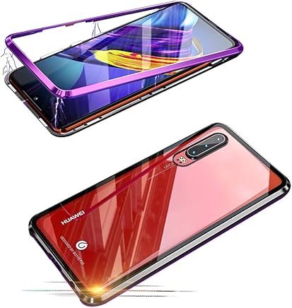 Jonwelsy Funda Huawei P30 Pro, Fuerte Tecnolog?a de Adsorci?n Magn?tica Metal Bumper, Cubierta Trasera de Transparente Vidrio Templado Ultra Delgado Case Cover